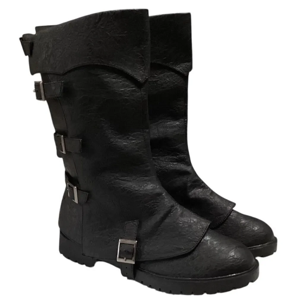 Funtasma Boots Mens 8 9 Black Pirate Captain Medieval Knight Aristocrat Nobleman